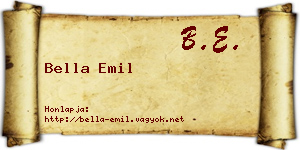 Bella Emil névjegykártya